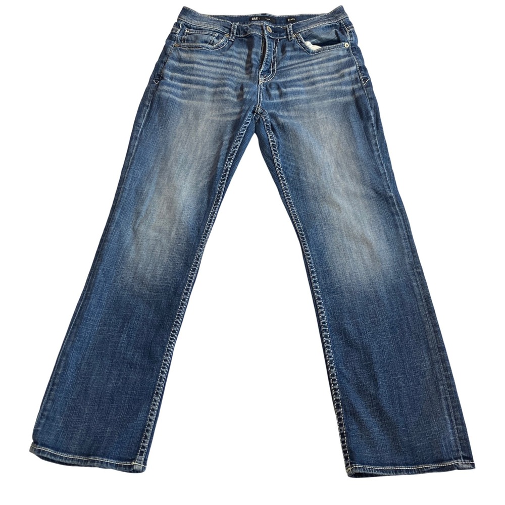 BKE Tyler Straight Leg Jeans Mens‎ 32x32 Medium Wash Distressed ABS23231R